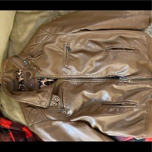 Brown leather jacket